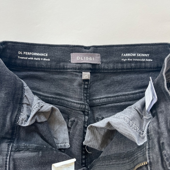 DL1961 "Farrow Skinny" High Rise Intasculpt Ankle Black Jeans - Size - 25 - Picture 7 of 13